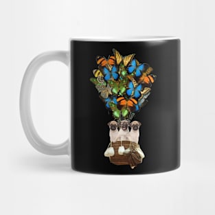 Pugs Dog Butterfly Hot Air Balloon Mug